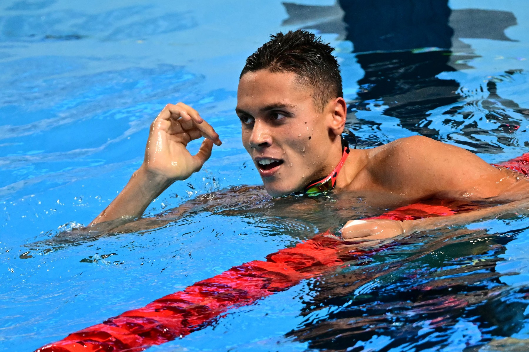 David Popovici, în finala probei de 50 m liber din cadrul Trofeului Sette Colli