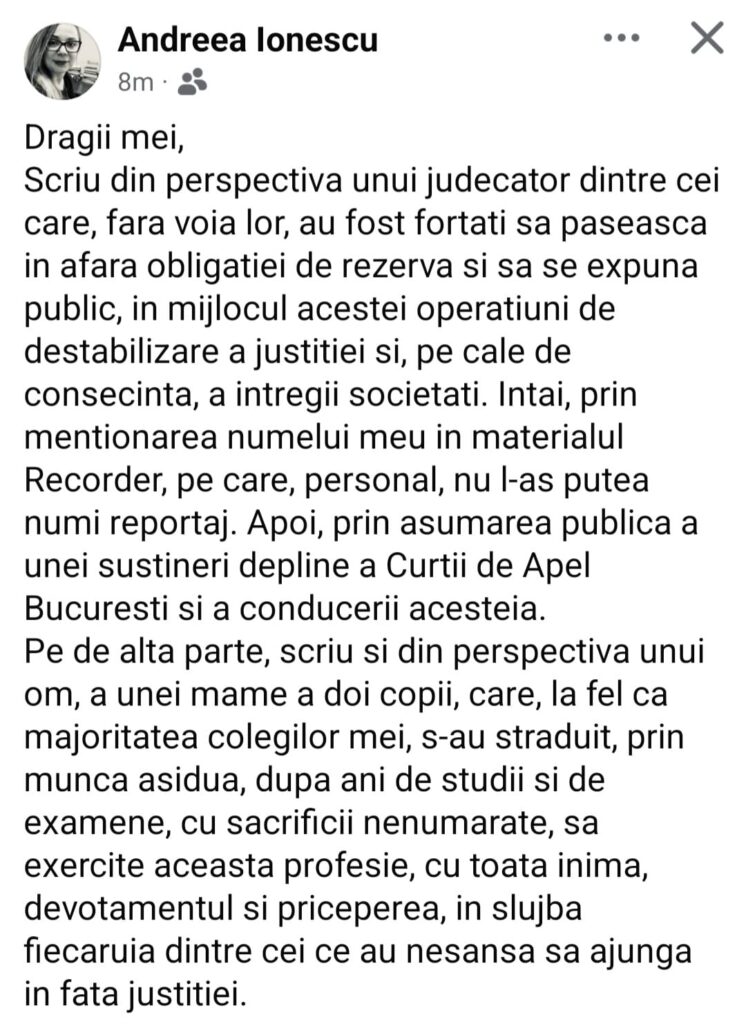 judecatoarea andreea ionescu CAB