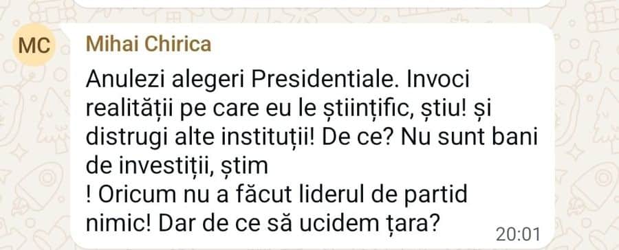 Chirica mesaje Whatsapp primari PNL