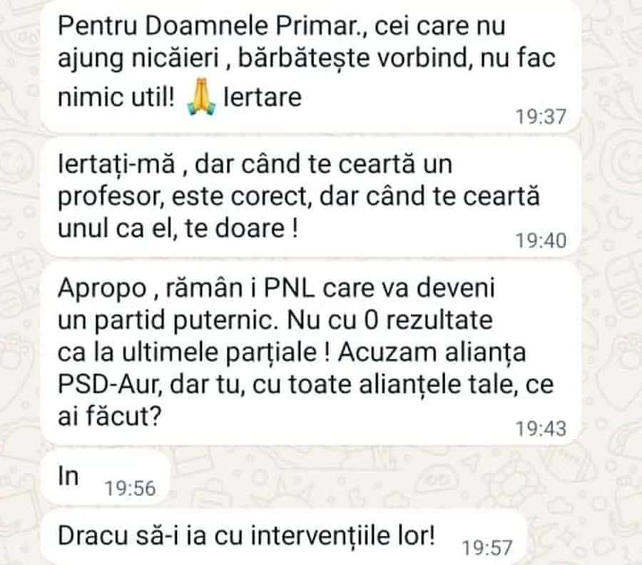 Chirica mesaje Whatsapp primari PNL