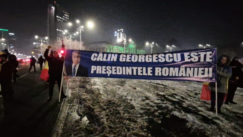 anner Calin Georgescu protest AUR