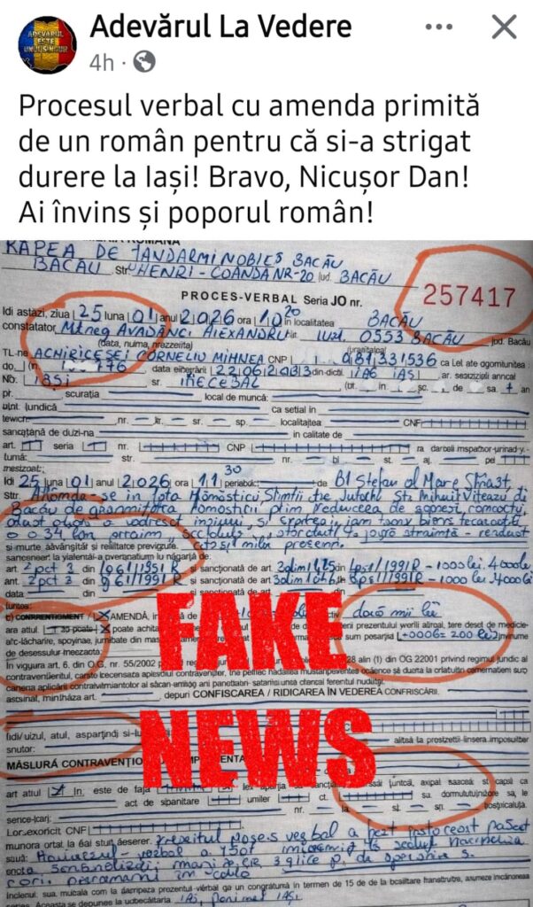 PV verbal de la proetste fake