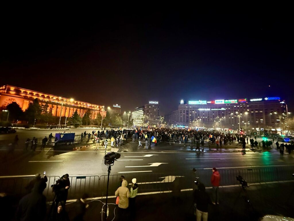 Piata Victoriei protestatari