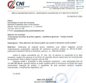 document CNI comunitate evrei constanta sinagoga