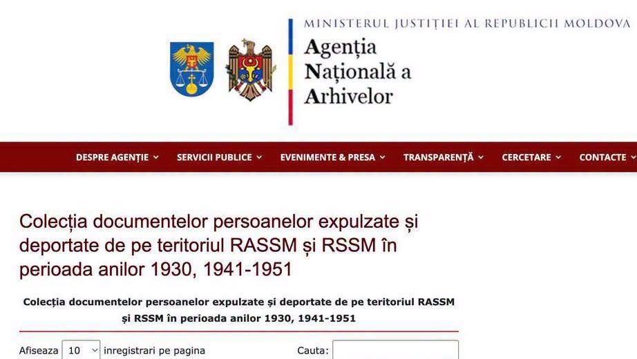 Listele persoanelor deportate din RSS Moldoveanească de sovietici în 1941, accesibile online: Peste jumătate dintre numele deportaților au fost identificate