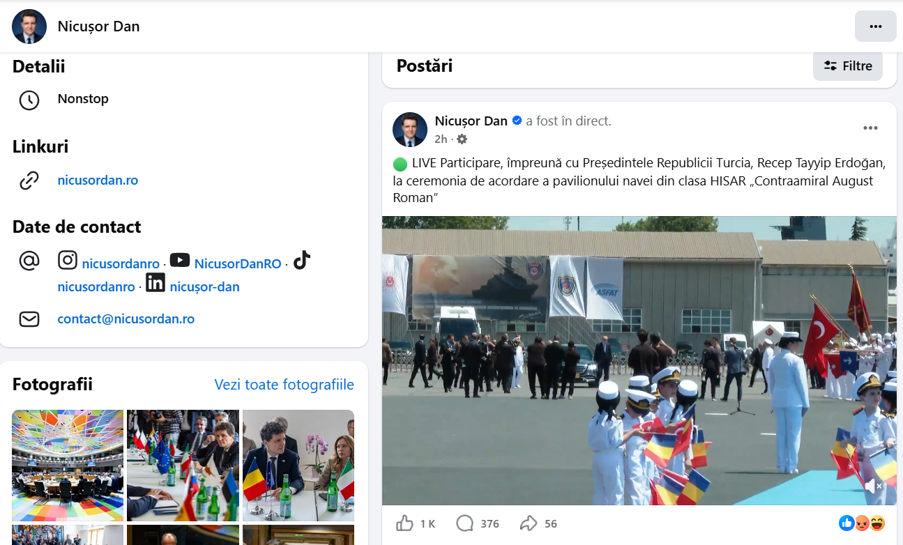 Pagina de Facebook a lui Nicușor Dan are comentariile restricționate: doar utilizatorii care urmăresc pagina de peste 24 de ore pot comenta și vedea comentariile celorlalți