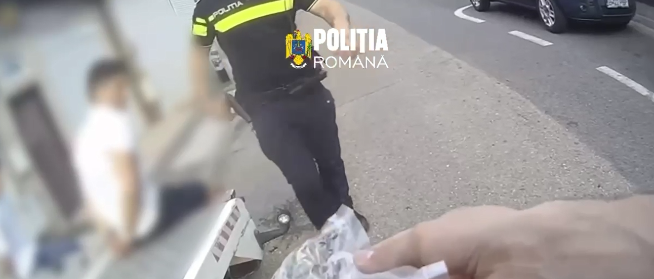 VIDEO: Foc de armă pe Șoseaua Nicolae Titulescu din Capitală / Doi tineri, imobilizați de polițiști după ce au aruncat sub o mașină o pungă cu droguri și au încercat să scape cu fuga