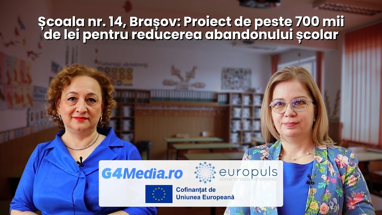 VIDEO INTERVIU Școala nr. 14 din Brașov: Proiect de peste 700 mii de lei din fonduri europene pentru reducerea abandonului școlar