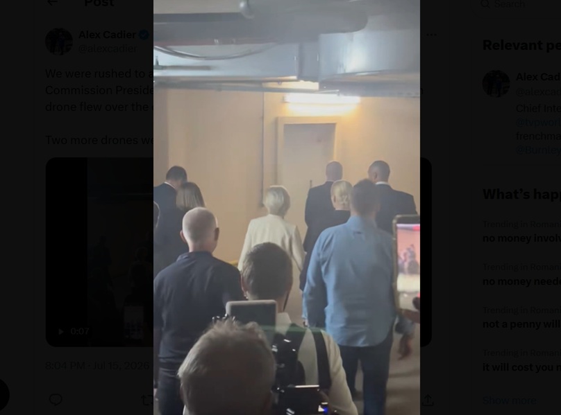 VIDEO | Ursula von der Leyen, adăpostită într-un buncăr în timpul vizitei din Kiev / Șefa Comisiei Europene participa împreună cu lideri UE la Ziua Statalității Ucrainei