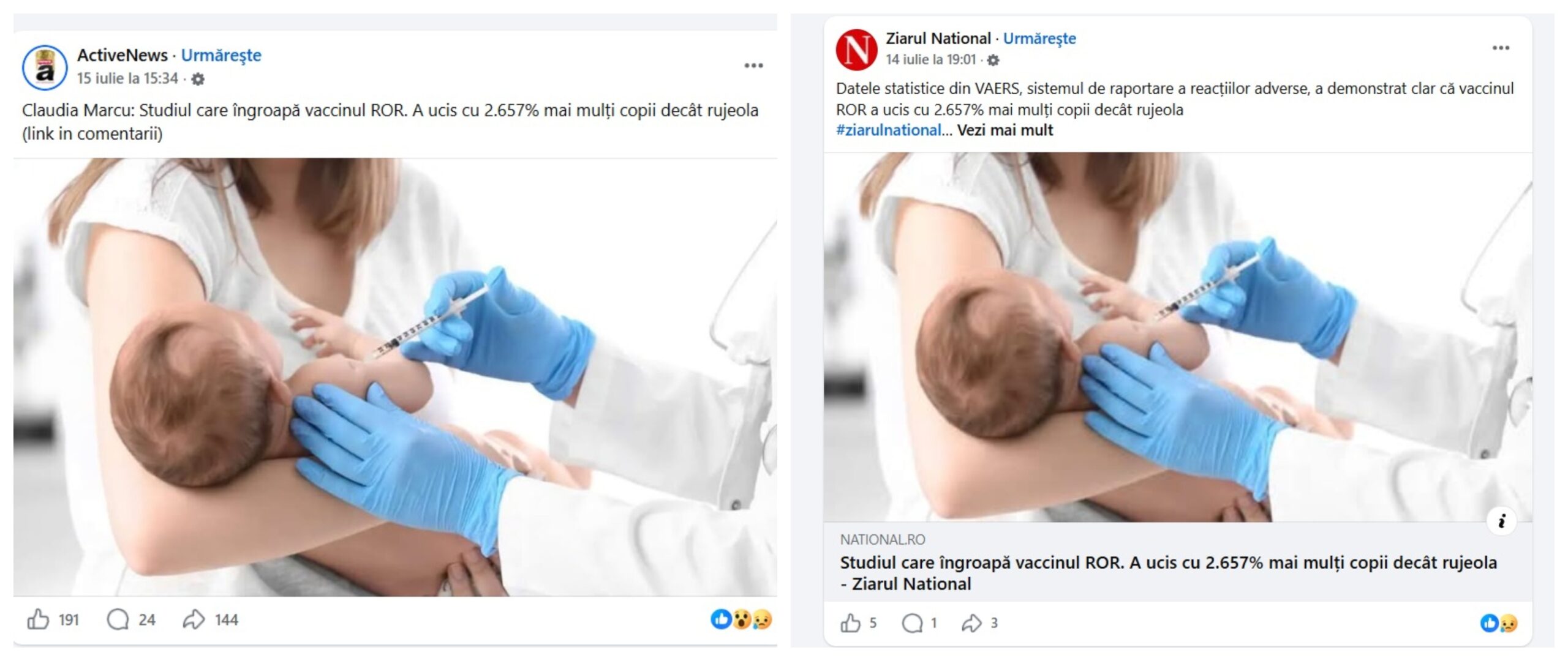 GRAFIC | Propaganda împotriva vaccinului ROR, reluată în România, țara care este deja cel mai mare focar de rujeolă din UE