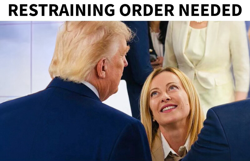Trump o ironizează din nou pe Meloni cu o imagine provocatoare postată online / „Este nevoie de un ordin de restricţie!”
