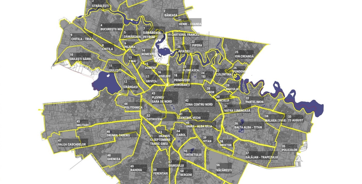 Noul PUG al Bucureștiului împarte orașul în 61 de cartiere și cere părerea locuitorilor