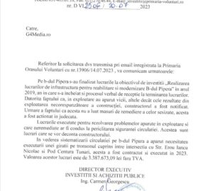 raspuns primaria voluntari, soseaua pipera tunari
