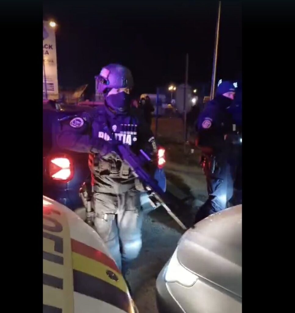 politie arma SIAS la protest transportatori