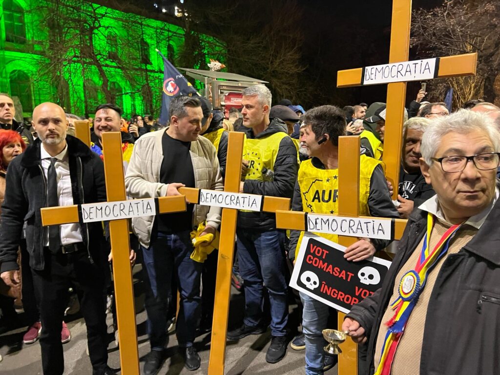 AUR anti comasare alegeri, protest AUR
