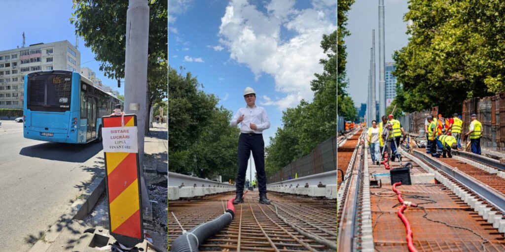 Amendă la şantierul pentru reabilitarea unei linii de tramvai din capitală / Primăria a cerut curăţarea domeniului public
