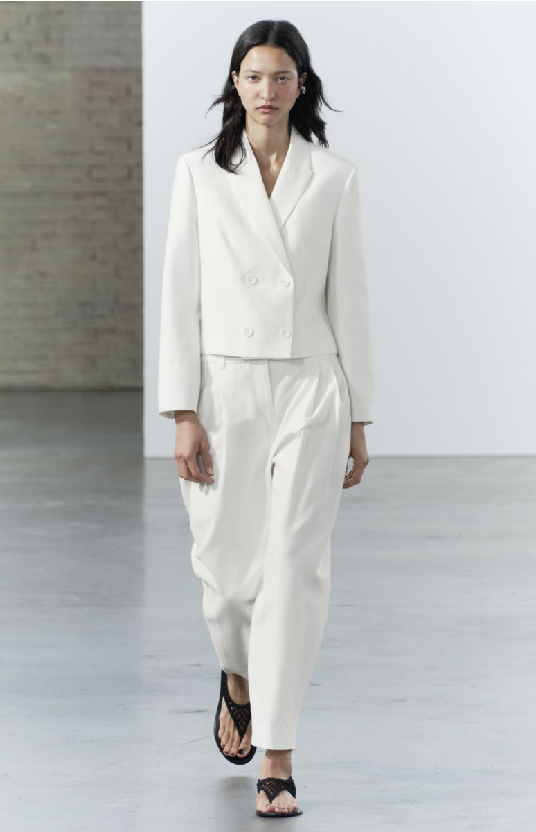 moda, moda de vara, moda minimalista, costum zara, blazer alb zara