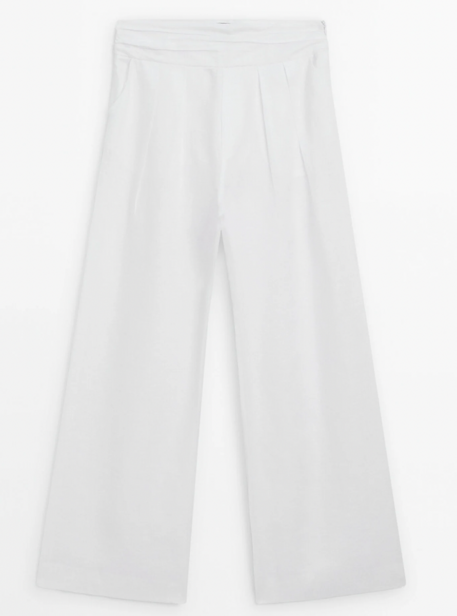 moda, moda de vara, moda minimalista, pantaloni albi, pantaloni massimo dutti 