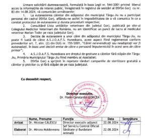 directia sanitar veterinara gorj