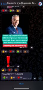 calin georgescu telegram