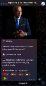calin georgescu telegram