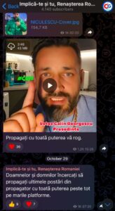 calin georgescu telegram