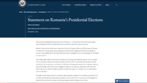 departamentul de stat al sua alegeri romania