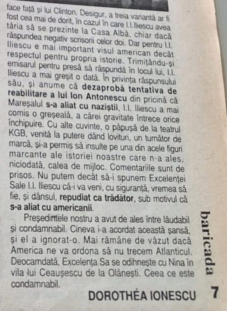 Dorothea Ionescu, Antonescu