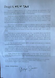 Scrisoare trimisă de George Simion varstnicilor