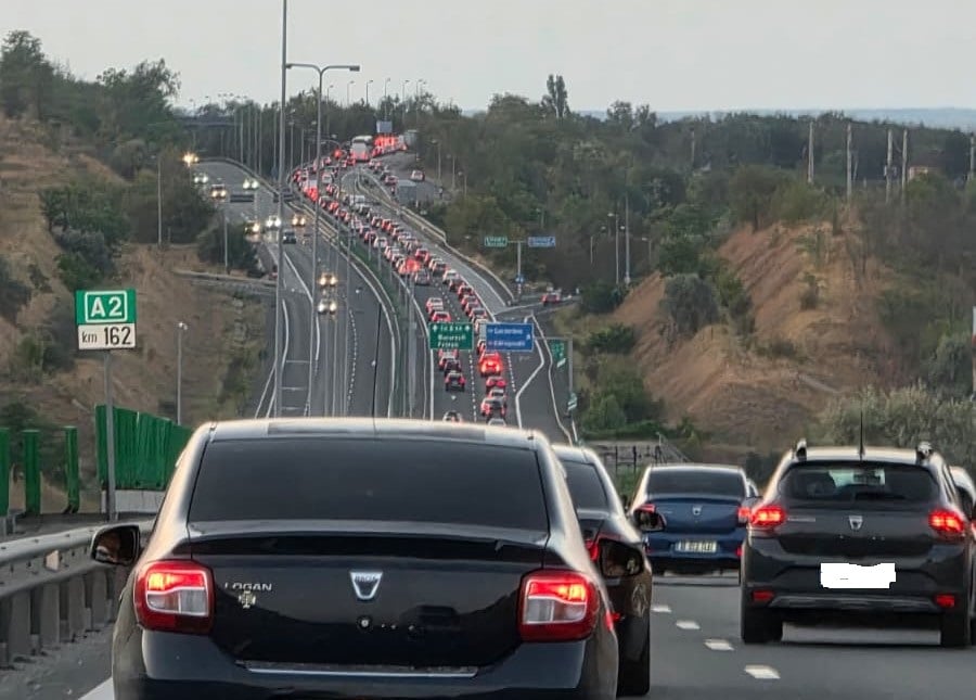 fetesti coada masini, aglomeratie autostrada A2