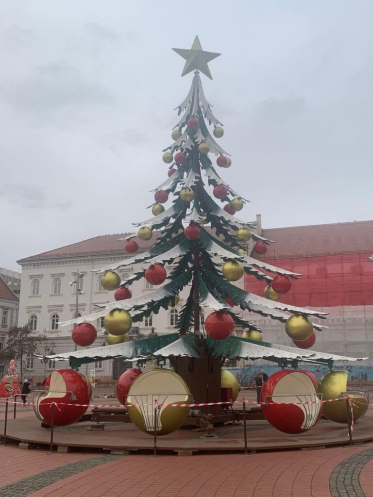 Bradul-gondolă din Piața Libertății FOTO Facebook