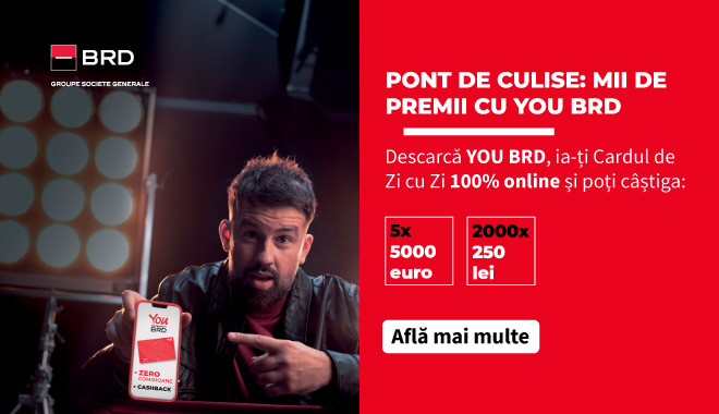 Cine a zis că poți să-ți iei card fără niciun drum la bancă? Noi, pentru că se poate, direct din YOU BRD: instalezi aplicația și îl iei direct de acolo! În plus, poți câștiga o multime de premii! Ce mai aștepți? (P)