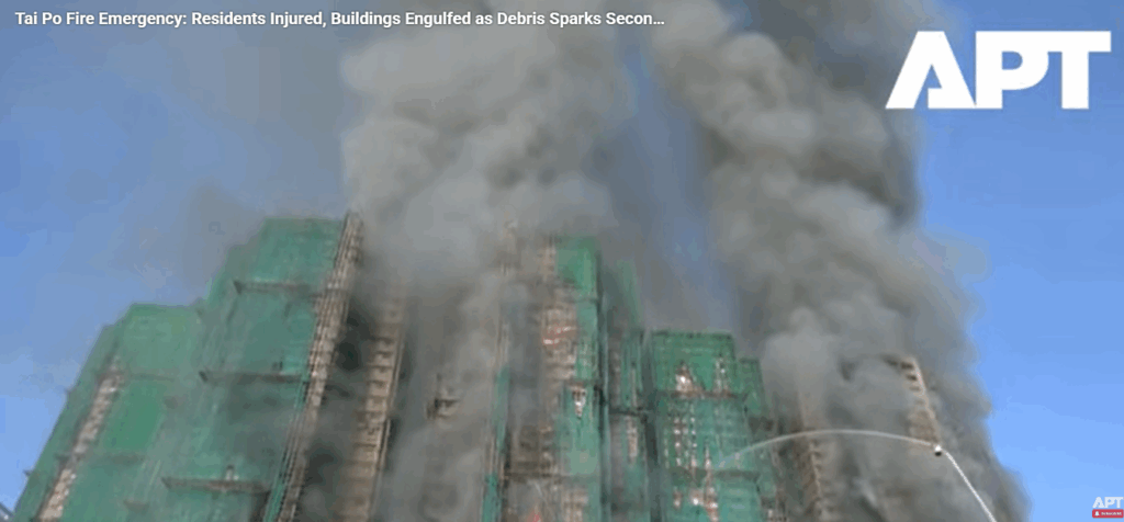 Trei bărbați din Hong Kong, arestați pentru omor din culpă după incendiul soldat cu cel puțin 40 de morți și aproape 300 de dispăruți