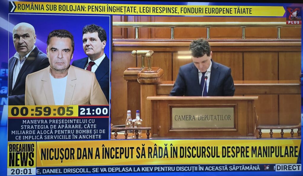 Manipulare Realitatea Plus: Nicușor Dan a fost difuzat cu sunetul din ședința de plen oprit, astfel încât să pară că râde de Strategia Națională de Apărare / De fapt, în Parlament vociferau reprezentanți ai polului extremist 