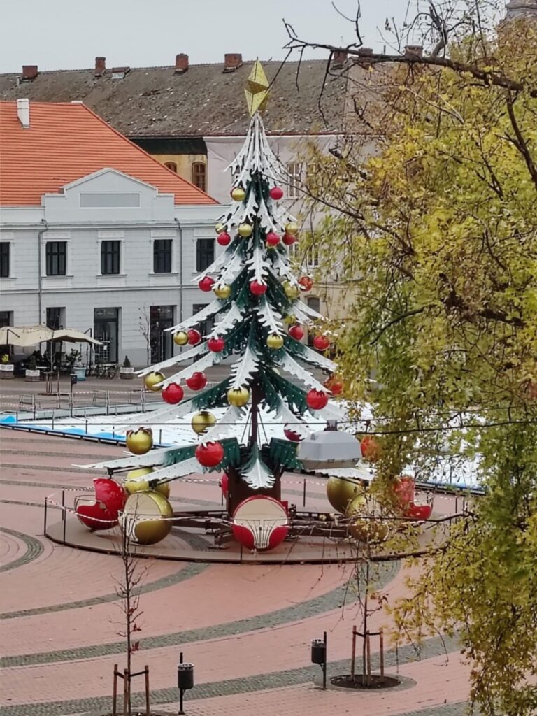 Bradul-gondolă din Piața Libertății FOTO Facebook
