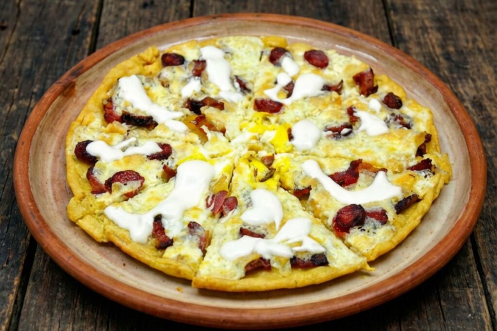 Cum ar arăta o pizza cu blat de mămăligă/ Îi putem pune toppinguri tradițional românești sau în stil italian